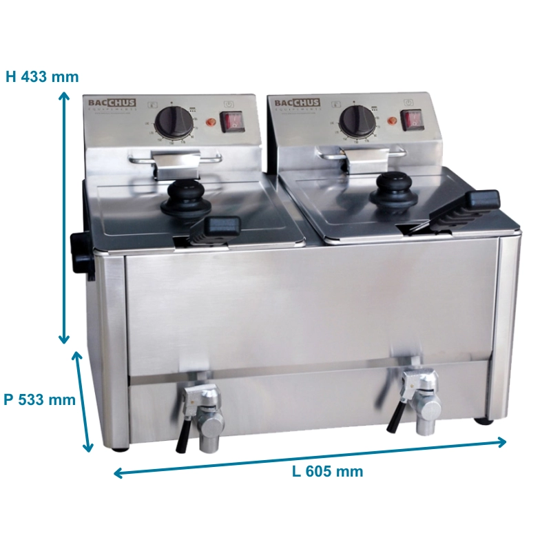 Friteuse électrique double 2 x 8 L